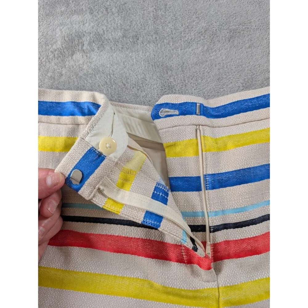 J.Crew Shorts Womens 12 Colorful Striped Jacquard Basket Weave Preppy E9357